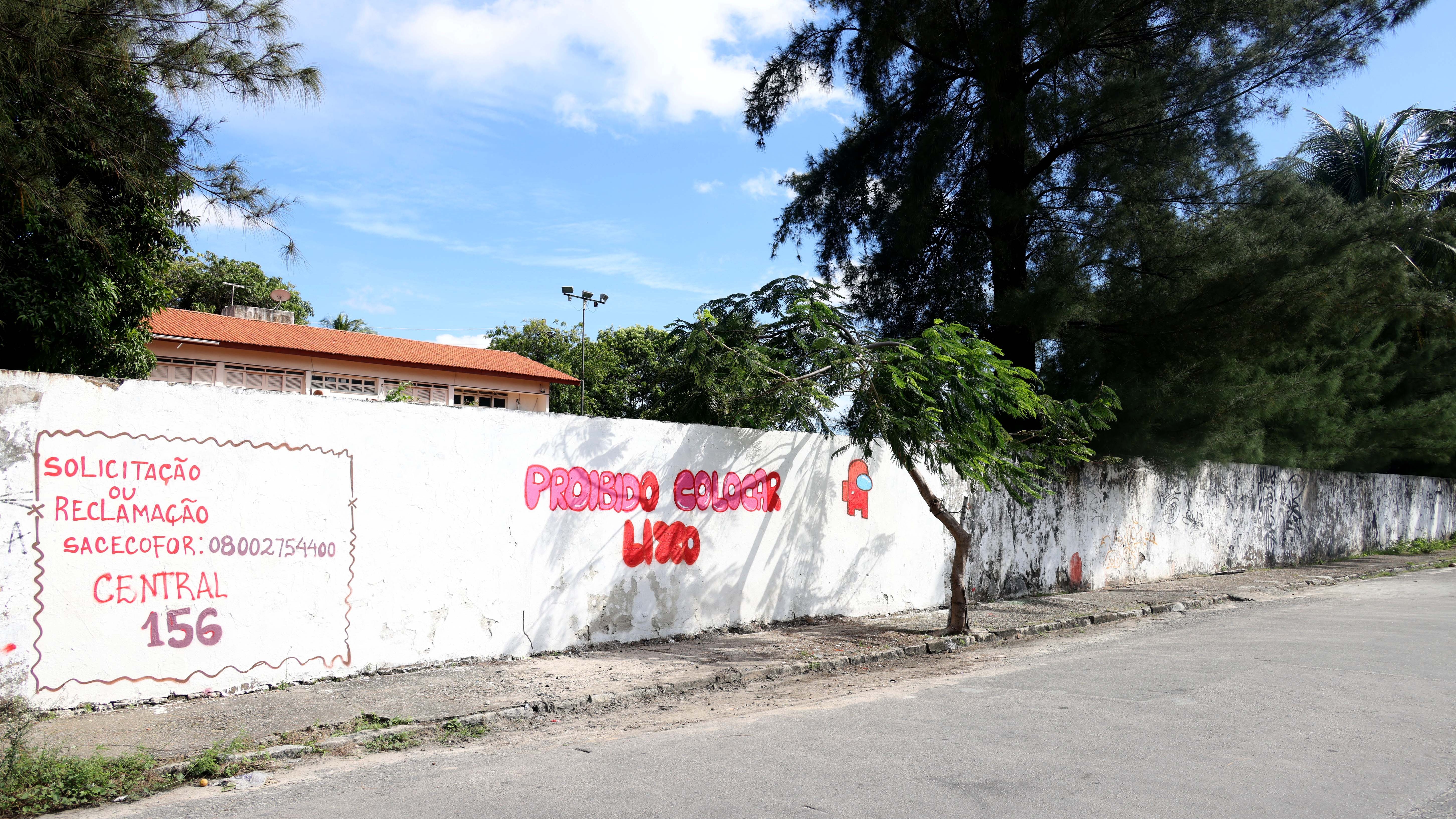 a foto mostra uma calçada limpa após a limpeza